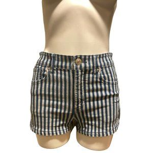 American Eagle Next Level Stretch Striped Denim  Shorts  Size 8